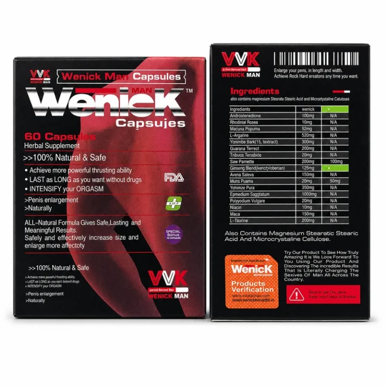 wenick-man-capsules-front-pack-and-ingredients-information-60-capsules